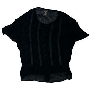 Plenty black sheer blouse size s Short Sleeves Crew Neck Minimalist Monochrome